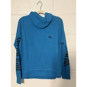 Victoria's Secret Pink Spellput Cowl Neck Sweatshirt! Medium  Blue